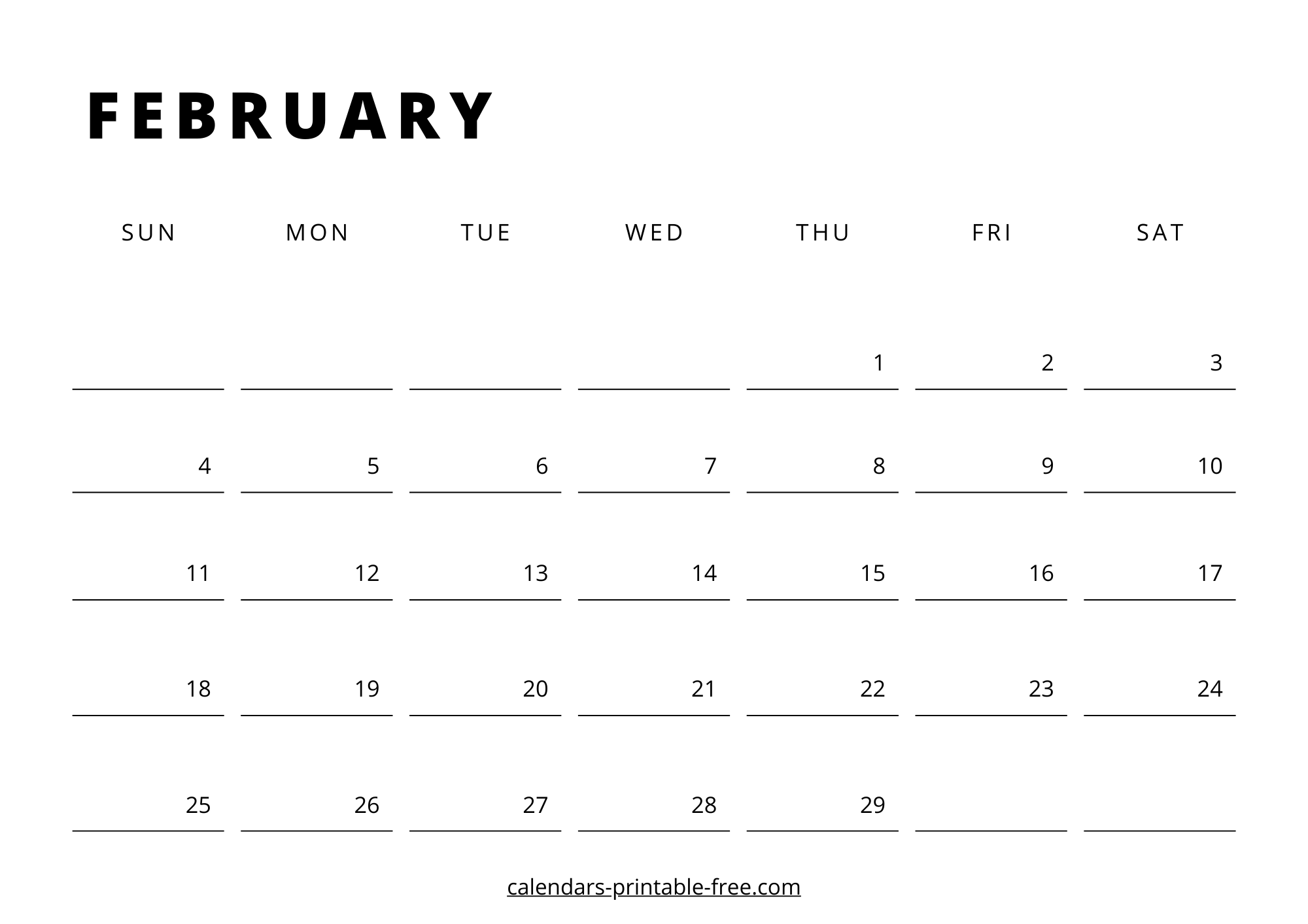 February 2024 calendar Downloadable