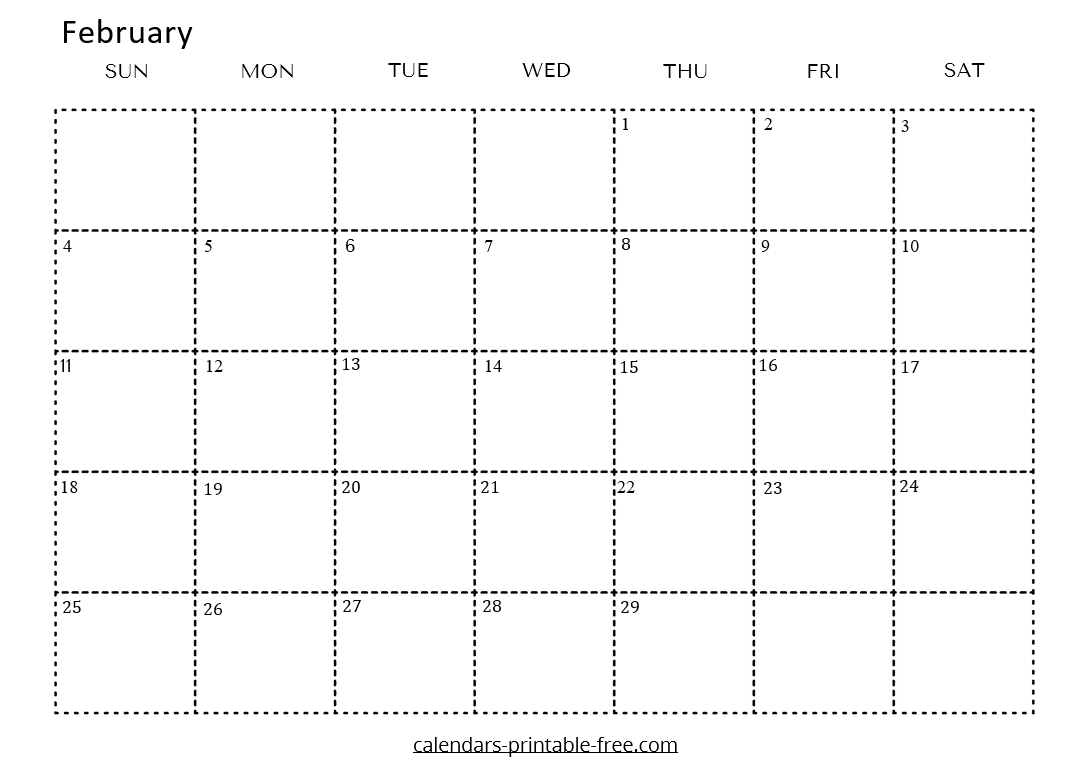 Editable February 2024 Calendar in Word
