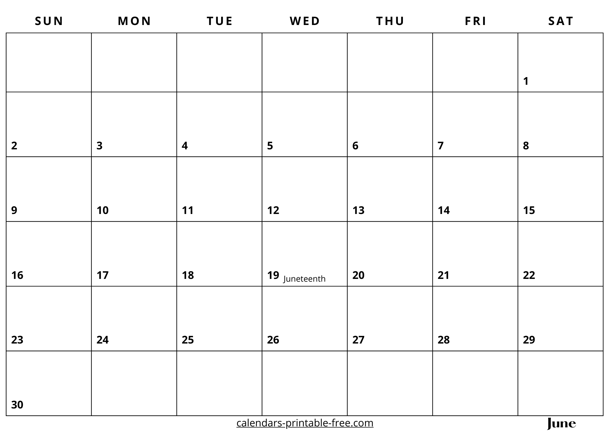 June 2024 Calendar with Holidays Printable Free