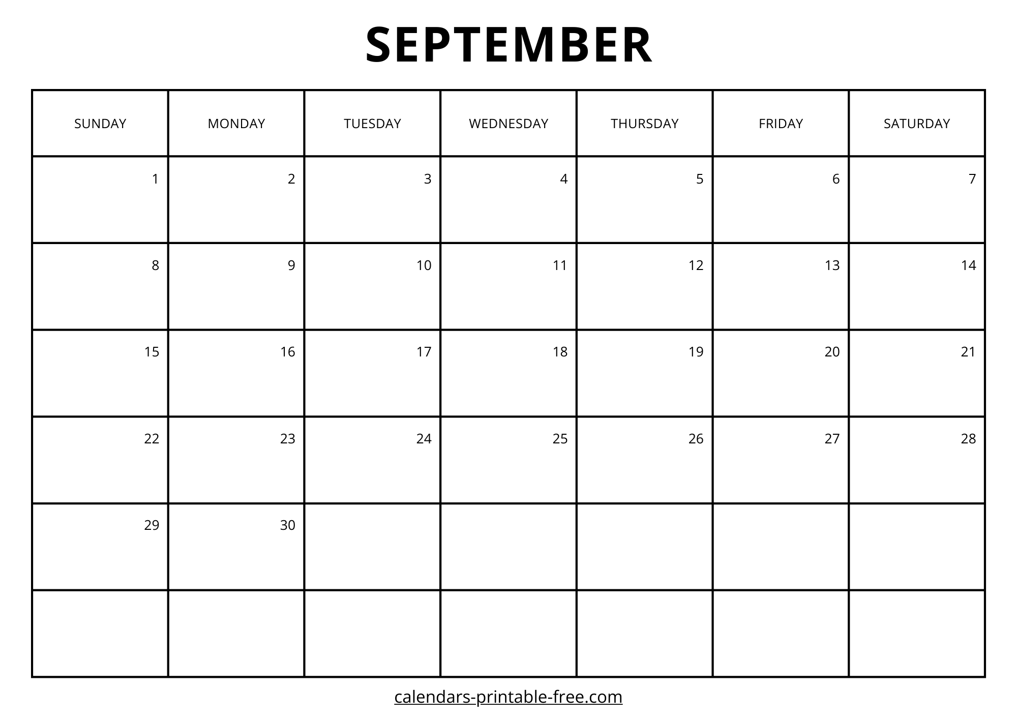 Monthly September 2024 calendar