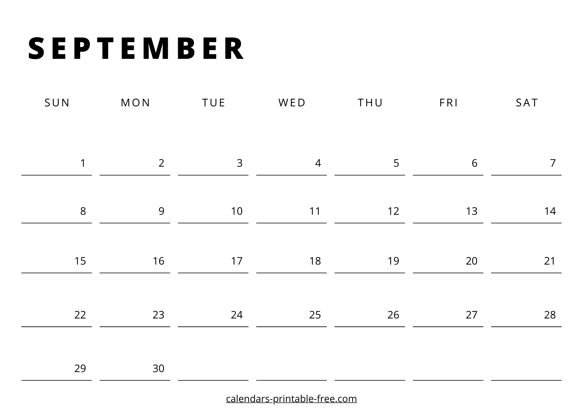 September 2024 calendar Downloadable image