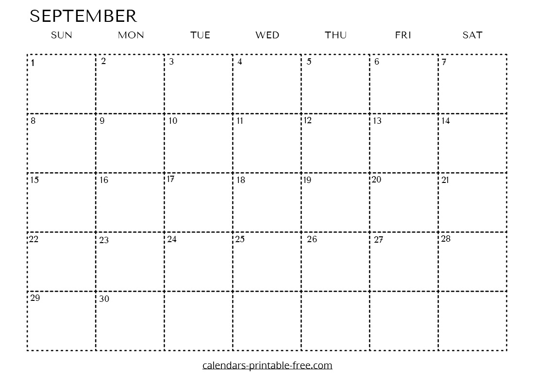 Editable September 2024 Calendar in Word