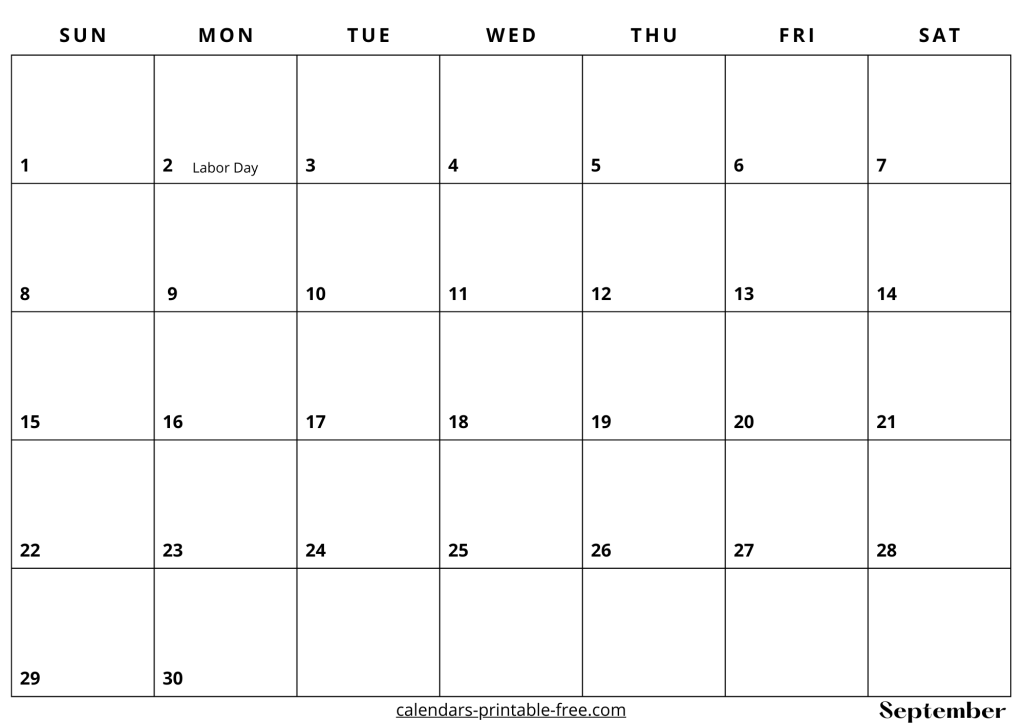 September 2024 Calendar Printable Free